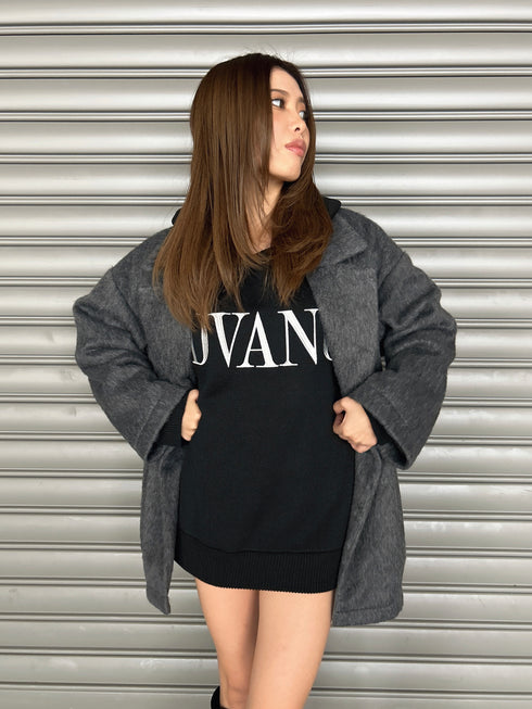 シャギーダブルミドル丈コート